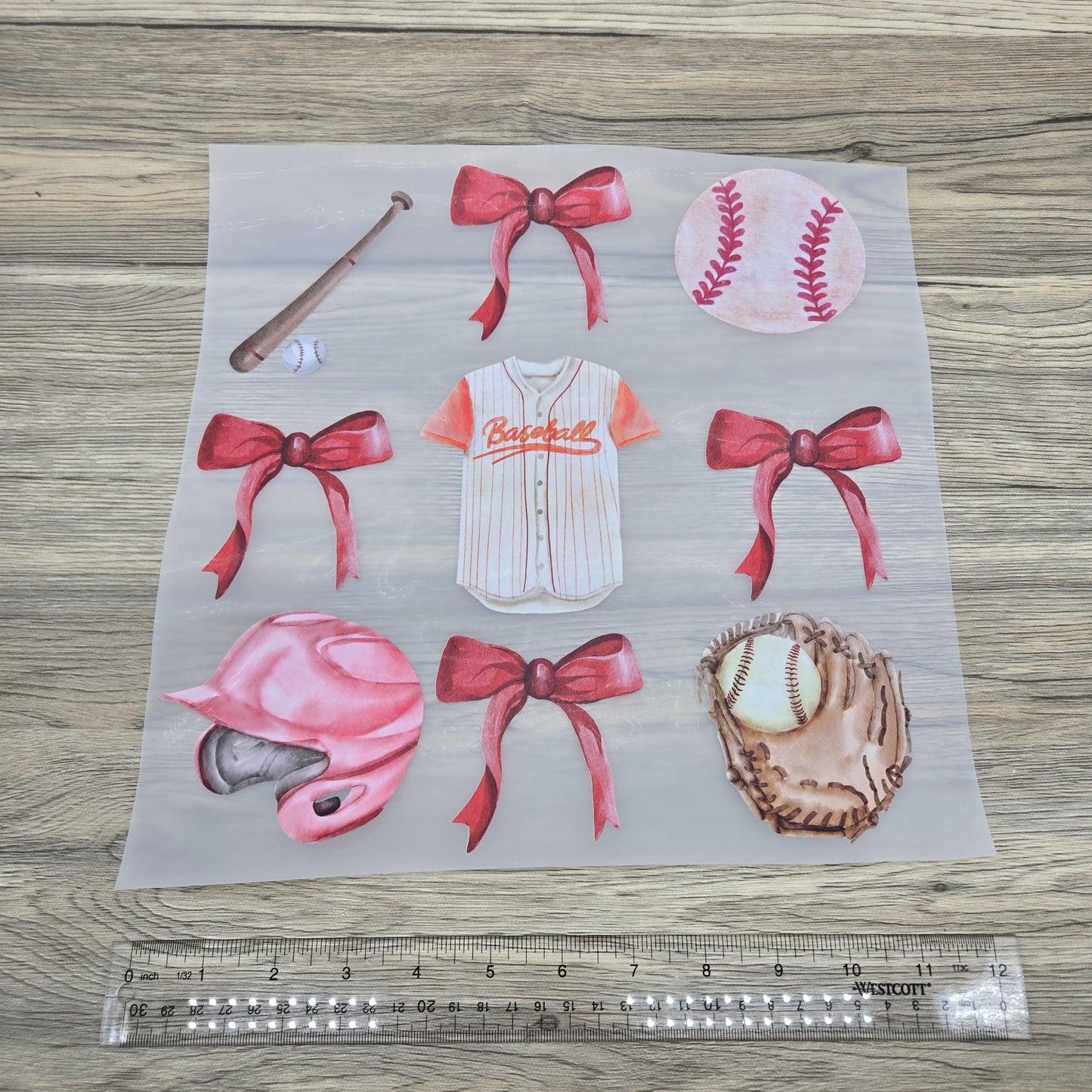 Watercolor Baseball Bows