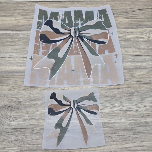 Camo Mama Bow- Distressed