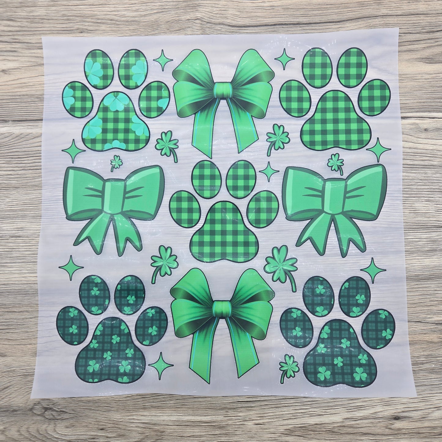 St. Patrick's Day Paws and Bow Collage