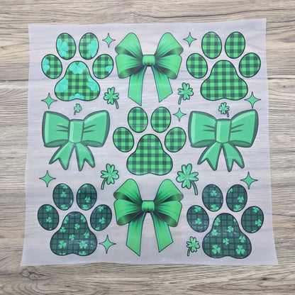 St. Patrick's Day Paws and Bow Collage