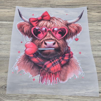 Valentine Lollipop Highland Cow