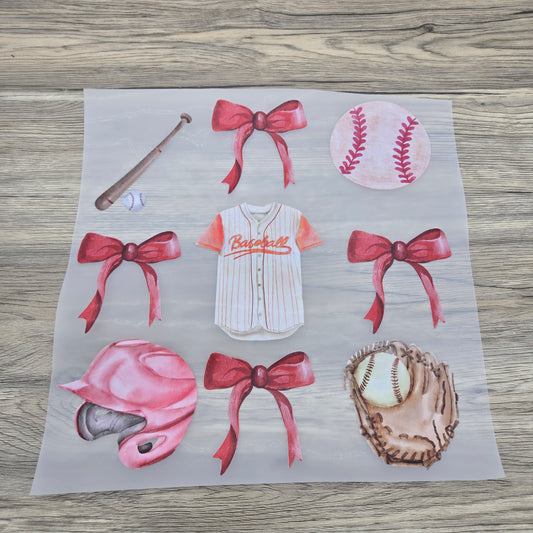 Watercolor Baseball Bows