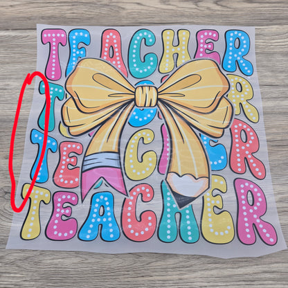 Teacher, Teacher, Teacher Pencil Bow- Seconds Quality