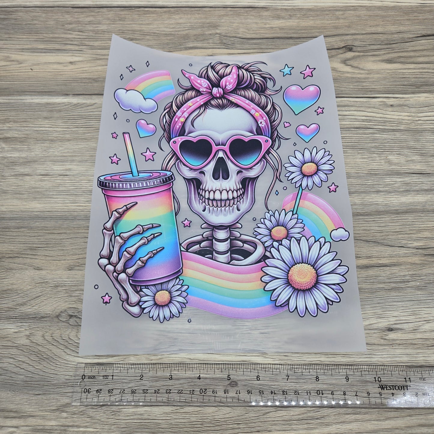 Pastel Rainbow Girlie Skull Coffee